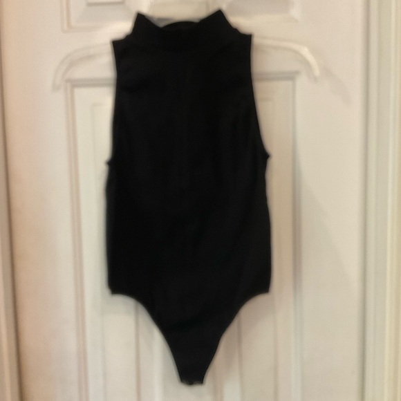 None Tops - Mock Neck Turtleneck Black Body Suit, Snap Thong Bottom, Like New, Size Small